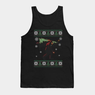 Bigfoot Ugly Christmas Design Sasquatch Xmas Tank Top